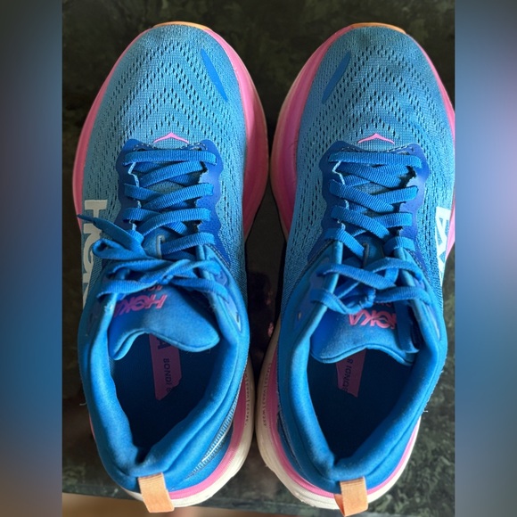 HOKA
WOMENS BONDI 8 Pink & Blue Sneakers/ Athletic Shoes Size 8 - Picture 5 of 14